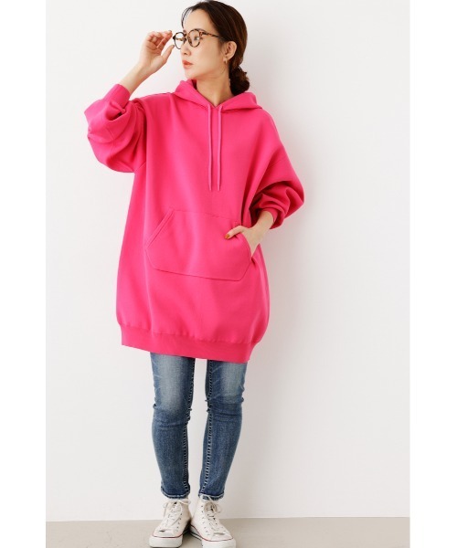 RODEO CROWNS WIDE BOWL(ロデオクラウンズワイドボウル)の「A-LIGHT KNIT パーカーワンピース(ワンピース・レディース・アイボリー/ブラック/ブルー/ピンク・FREE)」の15枚目の写真