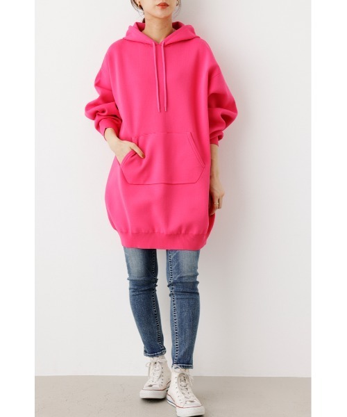 RODEO CROWNS WIDE BOWL(ロデオクラウンズワイドボウル)の「A-LIGHT KNIT パーカーワンピース(ワンピース・レディース・アイボリー/ブラック/ブルー/ピンク・FREE)」の6枚目の写真