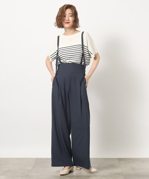 grove(グローブ)の「◆2WAYシャドーストライプショルダーストラップパンツ(その他パンツ・レディース・ブラック/チャコールグレー/ブラウン系その他・02/03/01/05/04)」の4枚目の写真