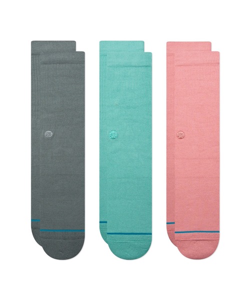 STANCE（スタンス）の「【STANCE/スタンス】ICON 3 PACK 3Pバッククルーソックス（ソックス/靴下・メンズ・グリーン/マルチ/ブラック/ヘザーグレー/ホワイト・LARGE/SMALL）」の5枚目の写真