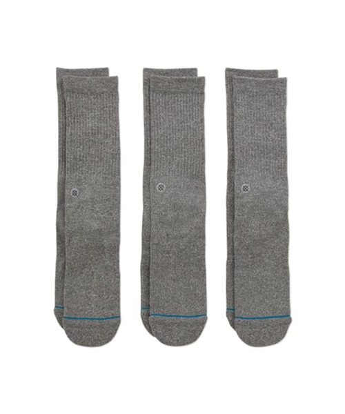 STANCE（スタンス）の「【STANCE/スタンス】ICON 3 PACK 3Pバッククルーソックス（ソックス/靴下・メンズ・グリーン/マルチ/ブラック/ヘザーグレー/ホワイト・LARGE/SMALL）」の4枚目の写真