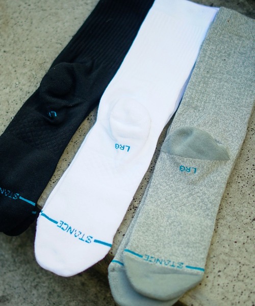 STANCE（スタンス）の「【STANCE/スタンス】ICON 3 PACK 3Pバッククルーソックス（ソックス/靴下・メンズ・グリーン/マルチ/ブラック/ヘザーグレー/ホワイト・LARGE/SMALL）」の16枚目の写真