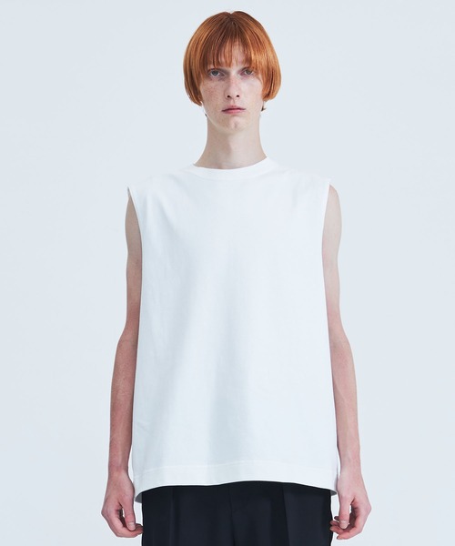 NOISE MAKER（ノイズメーカー）の「【NOISEMAKER/ノイズメーカー】STUDIOUS別注 NO SLEEVE TEE（Tシャツ/カットソー・メンズ・ブラック/ホワイト・M/L）」の4枚目の写真