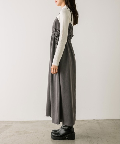 【新品】ZIPキャミワンピース セール】FRONT ZIP GATHER CAMI OP フロント ジップ ギャザー