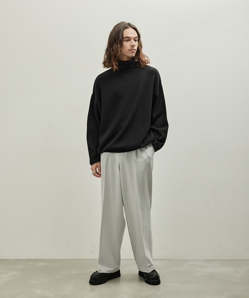 JUNRED(ジュンレッド)の「ウールブレンドワイドパンツ(スラックス・メンズ・ブルー系その他4/ブラック/オフホワイト・L/M/S)」の13枚目の写真