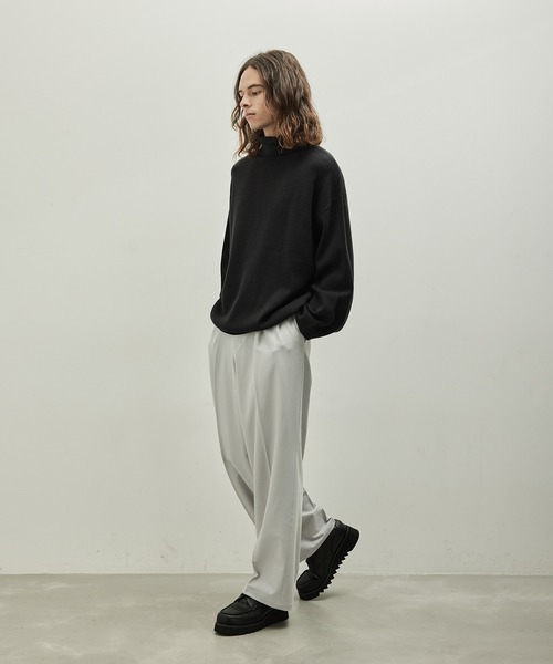 JUNRED(ジュンレッド)の「ウールブレンドワイドパンツ(スラックス・メンズ・ブルー系その他4/ブラック/オフホワイト・L/M/S)」の14枚目の写真