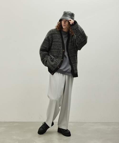 JUNRED(ジュンレッド)の「ウールブレンドワイドパンツ(スラックス・メンズ・ブルー系その他4/ブラック/オフホワイト・L/M/S)」の15枚目の写真