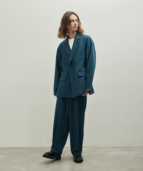 JUNRED(ジュンレッド)の「ウールブレンドワイドパンツ(スラックス・メンズ・ブルー系その他4/ブラック/オフホワイト・L/M/S)」の16枚目の写真
