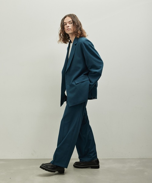 JUNRED(ジュンレッド)の「ウールブレンドワイドパンツ(スラックス・メンズ・ブルー系その他4/ブラック/オフホワイト・L/M/S)」の17枚目の写真