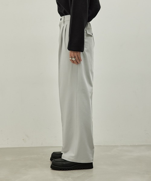JUNRED(ジュンレッド)の「ウールブレンドワイドパンツ(スラックス・メンズ・ブルー系その他4/ブラック/オフホワイト・L/M/S)」の18枚目の写真
