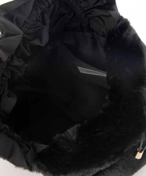 cache cache（カシュ カシュ）の「カシュカシュ cachecache / フリルハンドルエコファー巾着バッグ（トートバッグ・レディース・グレー/ブラック/ベージュ系その他/ブルー/オレンジ・FREE）」の8枚目の写真