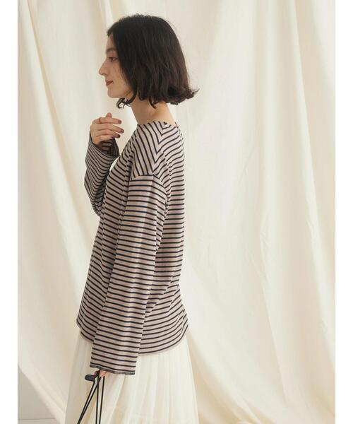 CRAFT STANDARD BOUTIQUE(クラフトスタンダードブティック)の「ボーダーワッフルプルオーバー(Tシャツ/カットソー・レディース・ブラウン/ベージュ/ブラック・FREE)」の22枚目の写真