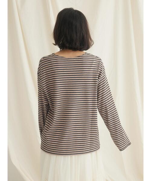 CRAFT STANDARD BOUTIQUE(クラフトスタンダードブティック)の「ボーダーワッフルプルオーバー(Tシャツ/カットソー・レディース・ブラウン/ベージュ/ブラック・FREE)」の21枚目の写真