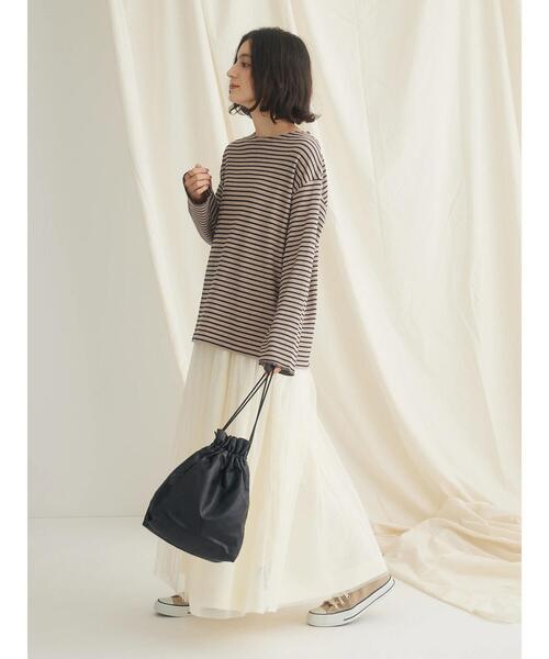 CRAFT STANDARD BOUTIQUE(クラフトスタンダードブティック)の「ボーダーワッフルプルオーバー(Tシャツ/カットソー・レディース・ブラウン/ベージュ/ブラック・FREE)」の19枚目の写真