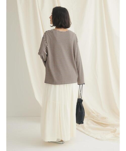 CRAFT STANDARD BOUTIQUE(クラフトスタンダードブティック)の「ボーダーワッフルプルオーバー(Tシャツ/カットソー・レディース・ブラウン/ベージュ/ブラック・FREE)」の18枚目の写真