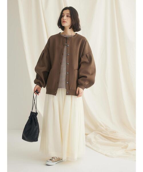 CRAFT STANDARD BOUTIQUE(クラフトスタンダードブティック)の「ボーダーワッフルプルオーバー(Tシャツ/カットソー・レディース・ブラウン/ベージュ/ブラック・FREE)」の17枚目の写真