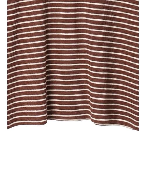 CRAFT STANDARD BOUTIQUE(クラフトスタンダードブティック)の「ボーダーワッフルプルオーバー(Tシャツ/カットソー・レディース・ブラウン/ベージュ/ブラック・FREE)」の11枚目の写真