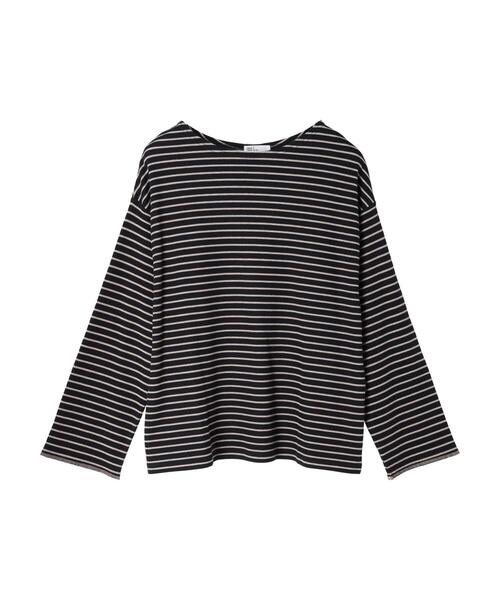 CRAFT STANDARD BOUTIQUE(クラフトスタンダードブティック)の「ボーダーワッフルプルオーバー(Tシャツ/カットソー・レディース・ブラウン/ベージュ/ブラック・FREE)」の6枚目の写真
