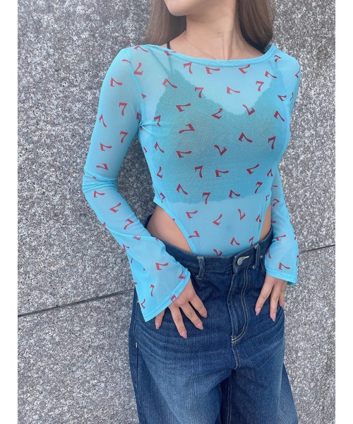 DURAS（デュラス）の「バックオープンボディースーツ（Tシャツ/カットソー・レディース・ピンク/ブルー/ブラック・M/S）」の12枚目の写真