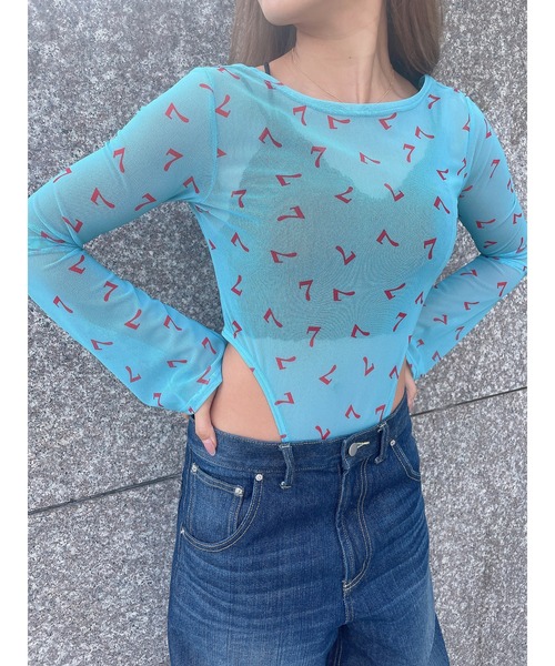 DURAS（デュラス）の「バックオープンボディースーツ（Tシャツ/カットソー・レディース・ピンク/ブルー/ブラック・M/S）」の13枚目の写真