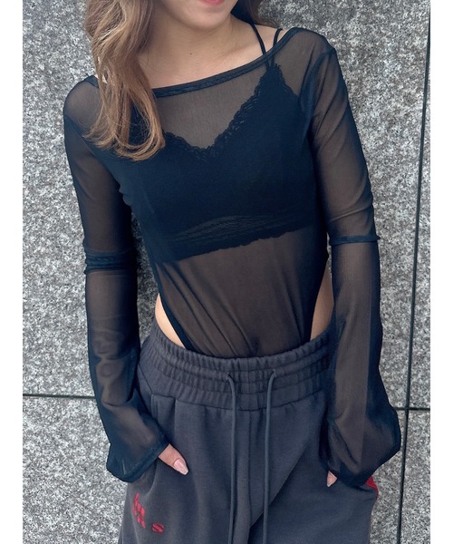 DURAS（デュラス）の「バックオープンボディースーツ（Tシャツ/カットソー・レディース・ピンク/ブルー/ブラック・M/S）」の7枚目の写真