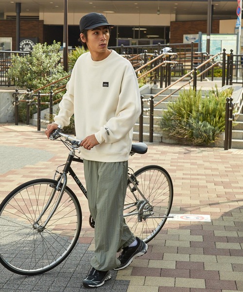 GERRY(ジェリー)の「GERRY/ジェリー 別注 ピスネーム/ロゴ刺繍 ビッグシルエット裏起毛クルーネックスウェット(スウェット・メンズ・ブラック/オフホワイト/アッシュグレー/オリーブ/ネイビー・M/L)」の9枚目の写真