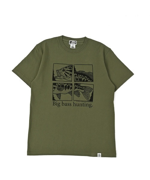 NOTHINKER(ノーシンカー)の「Big bass hunting Viewfinder T-shirt(Tシャツ/カットソー・メンズ・オリーブ/グリーン系その他/グレー・LARGE/SMALL/MEDIUM/X-LARGE/XX-LARGE)」の1枚目の写真