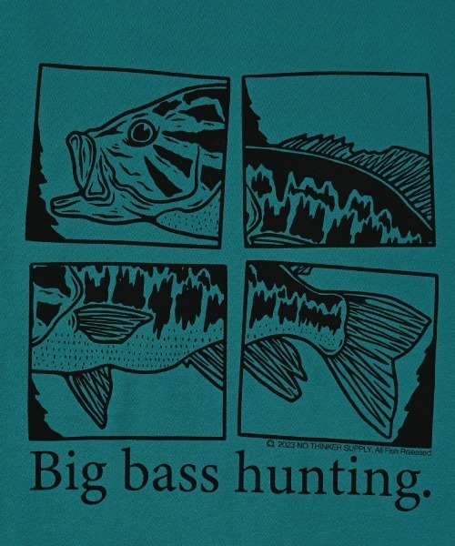 NOTHINKER(ノーシンカー)の「Big bass hunting Viewfinder T-shirt(Tシャツ/カットソー・メンズ・オリーブ/グリーン系その他/グレー・LARGE/SMALL/MEDIUM/X-LARGE/XX-LARGE)」の12枚目の写真