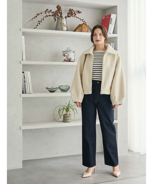 fifth（フィフス）の「ボアショートコート（その他アウター・レディース・モカ/アイボリー/ブラック・M）」の8枚目の写真