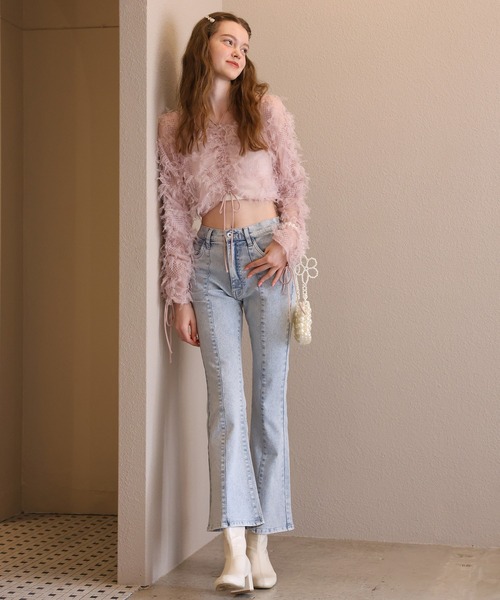 Seemi. byNICECLAUP（ シーミーバイナイスクラップ）の「キラキラシャーリングトップス（シャツ/ブラウス・レディース・ベージュ/グレー/ピンク・FREE）」の18枚目の写真