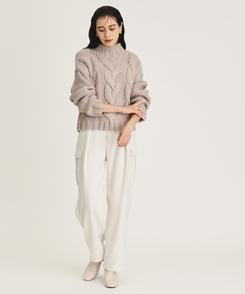 OPAQUE.CLIP（オペークドットクリップ）の「◆ウーリッシュカーゴパンツ【洗濯機洗い可／イージーケア／防シワ加工】（その他パンツ・レディース・オフホワイト/ブラウン系その他・40/36/42/38）」の19枚目の写真