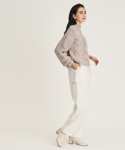 OPAQUE.CLIP（オペークドットクリップ）の「◆ウーリッシュカーゴパンツ【洗濯機洗い可／イージーケア／防シワ加工】（その他パンツ・レディース・オフホワイト/ブラウン系その他・40/36/42/38）」の20枚目の写真