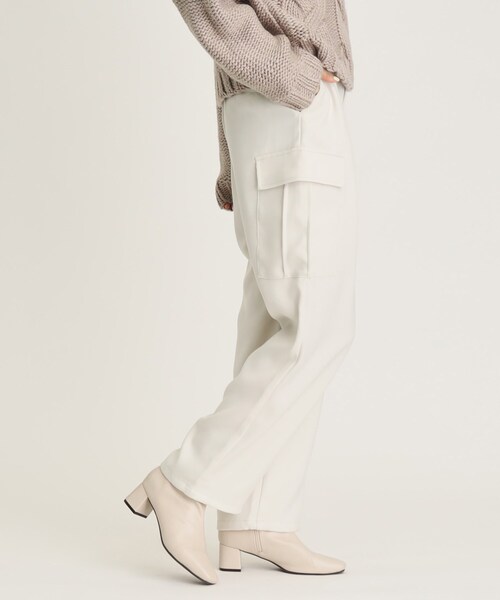 OPAQUE.CLIP（オペークドットクリップ）の「◆ウーリッシュカーゴパンツ【洗濯機洗い可／イージーケア／防シワ加工】（その他パンツ・レディース・オフホワイト/ブラウン系その他・40/36/42/38）」の22枚目の写真