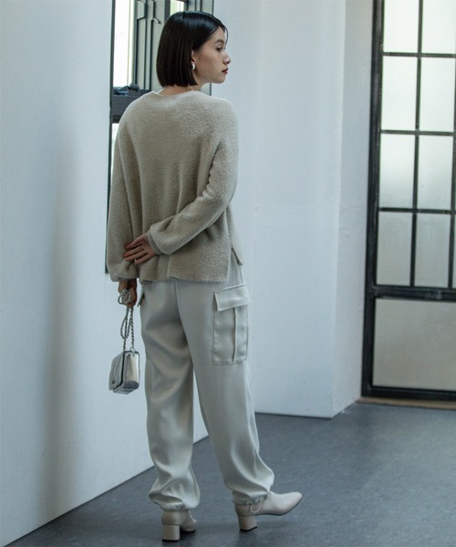 OPAQUE.CLIP（オペークドットクリップ）の「◆ウーリッシュカーゴパンツ【洗濯機洗い可／イージーケア／防シワ加工】（その他パンツ・レディース・オフホワイト/ブラウン系その他・40/36/42/38）」の16枚目の写真