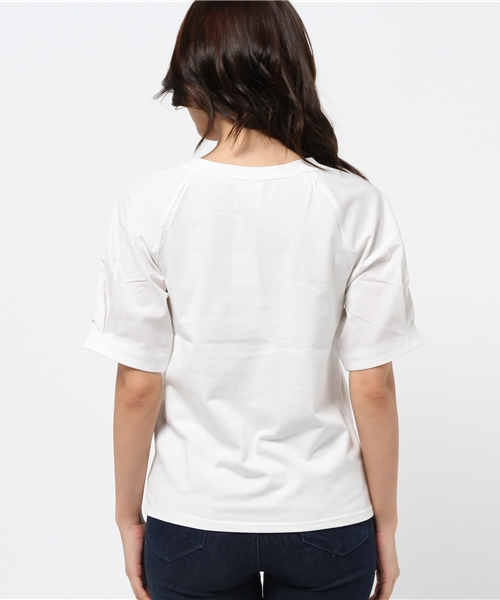 HARE（ハレ）の「ソデフハクキリカエカットソー(HARE)（Tシャツ/カットソー・レディース・ネイビー/オフホワイト・FREE）」の3枚目の写真