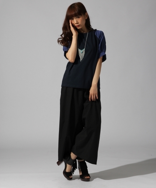 HARE（ハレ）の「ソデフハクキリカエカットソー(HARE)（Tシャツ/カットソー・レディース・ネイビー/オフホワイト・FREE）」の14枚目の写真