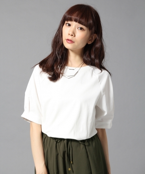 HARE（ハレ）の「ソデフハクキリカエカットソー(HARE)（Tシャツ/カットソー・レディース・ネイビー/オフホワイト・FREE）」の21枚目の写真