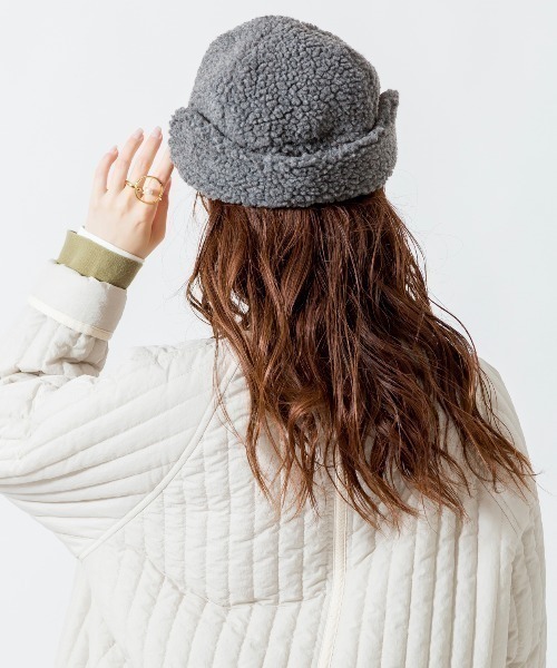 halo commodity（ハロ　コモディティー）の「[HALO COMMODITY/ハロ コモディティー] MAKALU ボアフライトキャップ（ハット・レディース・グレー/アイボリー/ベージュ・F）」の12枚目の写真