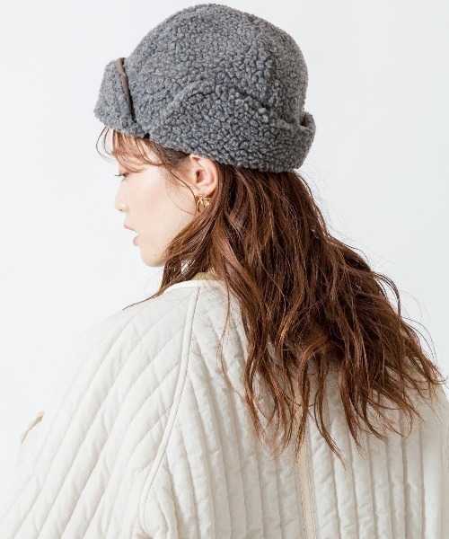 halo commodity（ハロ　コモディティー）の「[HALO COMMODITY/ハロ コモディティー] MAKALU ボアフライトキャップ（ハット・レディース・グレー/アイボリー/ベージュ・F）」の13枚目の写真