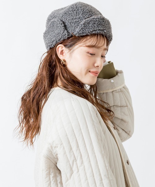 halo commodity（ハロ　コモディティー）の「[HALO COMMODITY/ハロ コモディティー] MAKALU ボアフライトキャップ（ハット・レディース・グレー/アイボリー/ベージュ・F）」の11枚目の写真