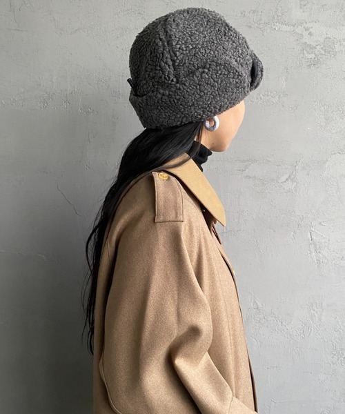 halo commodity（ハロ　コモディティー）の「[HALO COMMODITY/ハロ コモディティー] MAKALU ボアフライトキャップ（ハット・レディース・グレー/アイボリー/ベージュ・F）」の16枚目の写真