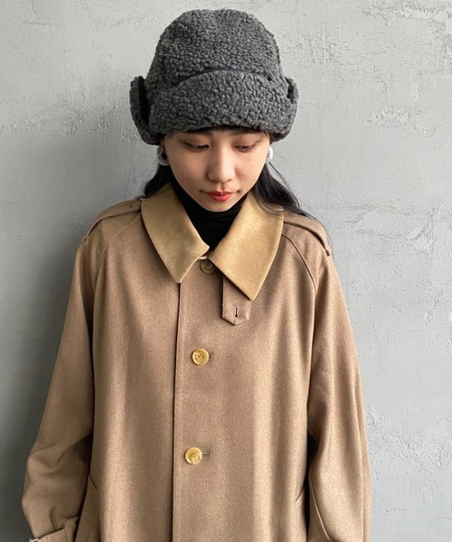 halo commodity（ハロ　コモディティー）の「[HALO COMMODITY/ハロ コモディティー] MAKALU ボアフライトキャップ（ハット・レディース・グレー/アイボリー/ベージュ・F）」の14枚目の写真