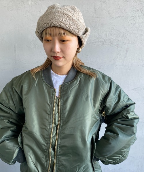 halo commodity（ハロ　コモディティー）の「[HALO COMMODITY/ハロ コモディティー] MAKALU ボアフライトキャップ（ハット・レディース・グレー/アイボリー/ベージュ・F）」の21枚目の写真