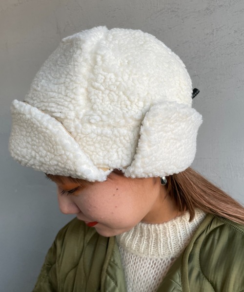 halo commodity（ハロ　コモディティー）の「[HALO COMMODITY/ハロ コモディティー] MAKALU ボアフライトキャップ（ハット・レディース・グレー/アイボリー/ベージュ・F）」の7枚目の写真