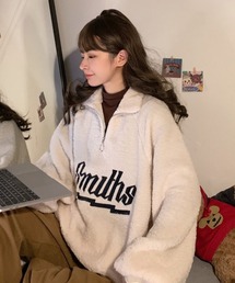 ハーフジップハイネックボアプルオーバー