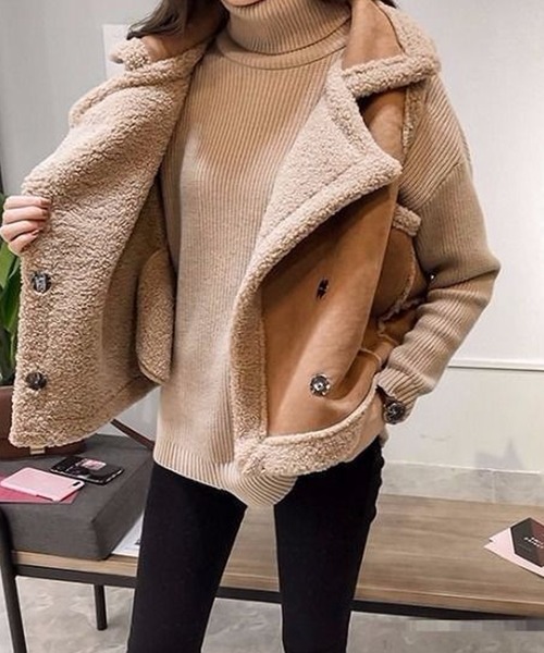 Primazel（プリマゼル）の「フェイクムートンもこもこボアファーベスト（その他アウター・レディース・アイボリー/モカ/キャメル・M）」の21枚目の写真