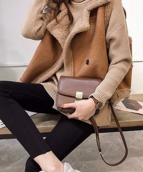 Primazel（プリマゼル）の「フェイクムートンもこもこボアファーベスト（その他アウター・レディース・アイボリー/モカ/キャメル・M）」の22枚目の写真