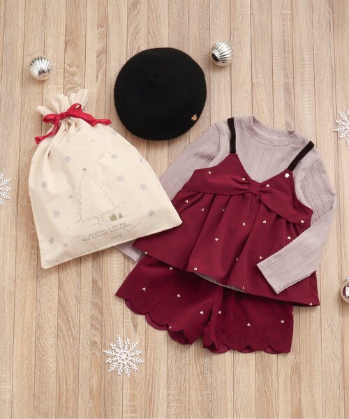 apres les cours（アプレレクール）の「【セットアップ可】ハート刺繍ドッキングトップス（その他トップス・キッズ・レッド/ネイビー・100/90/120/110/130/80/140）」の3枚目の写真