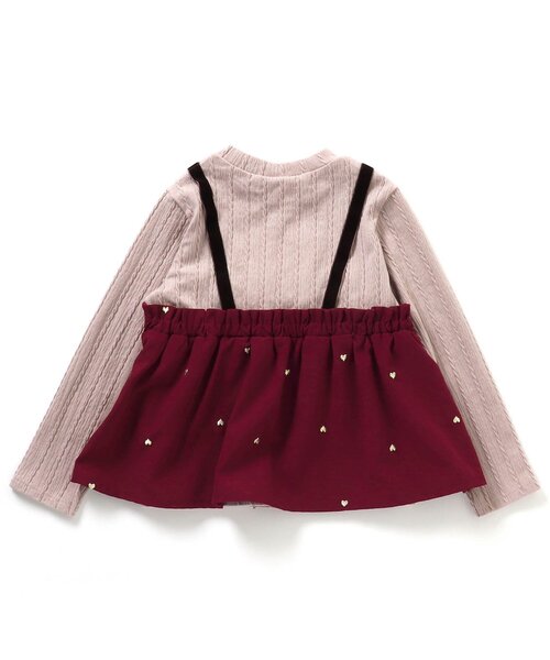 apres les cours（アプレレクール）の「【セットアップ可】ハート刺繍ドッキングトップス（その他トップス・キッズ・レッド/ネイビー・100/90/120/110/130/80/140）」の5枚目の写真