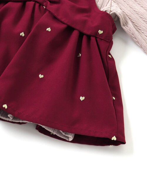 apres les cours（アプレレクール）の「【セットアップ可】ハート刺繍ドッキングトップス（その他トップス・キッズ・レッド/ネイビー・100/90/120/110/130/80/140）」の13枚目の写真